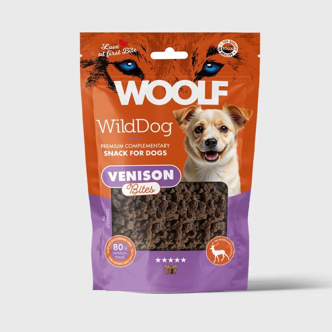 Hovedbilde Woolf Wilddog Soft Venison Bites 100g