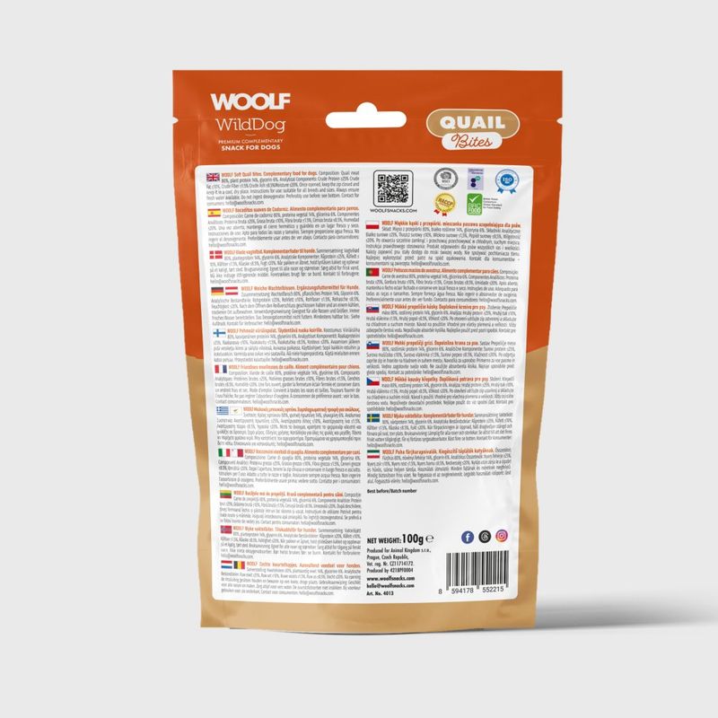 Woolf Wilddog Soft Quail Bites 100g