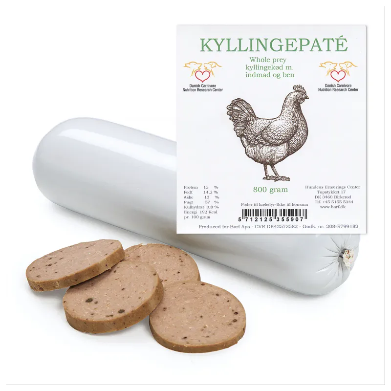 Barf - Kyllingpate Wholeprey 400g