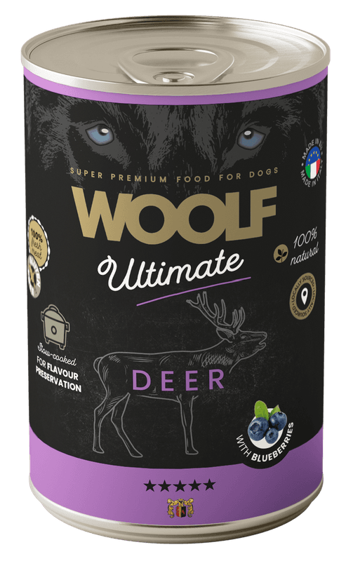 Woolf Canned Deer with Blueberries 400g