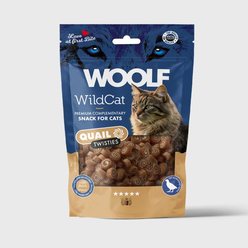 Woolf Wildcat Quail Twisties 50g